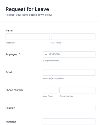 PTO Request Form Template | JotForm