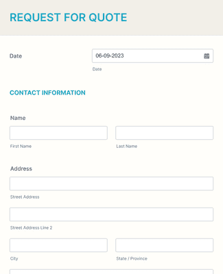 Form Templates: Request For Pricing