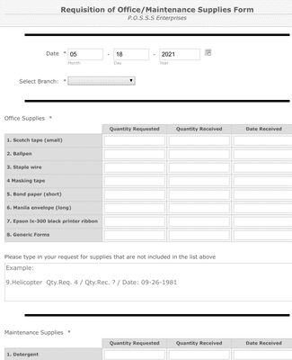Purchase Order Request Form Templates Jotform