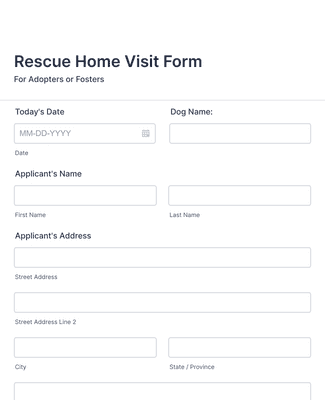 home visit form for dog rescue