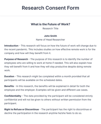 research consent form