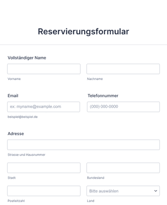 Form Templates: Reservierungsformular