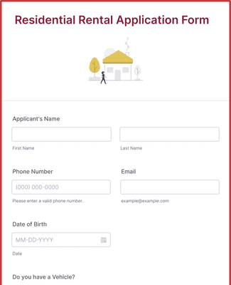 House Rental Application Form Template | Jotform