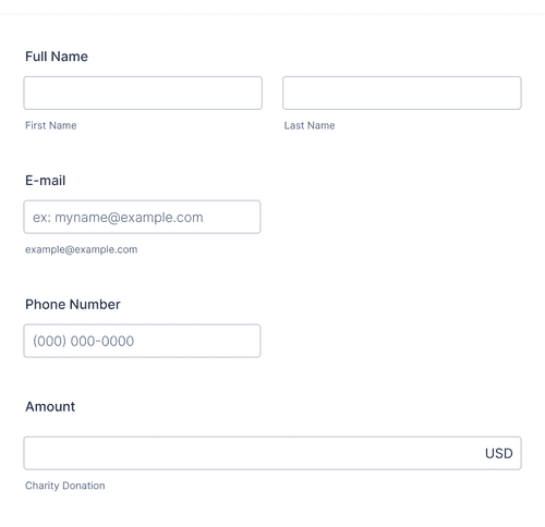 Form Templates: Responsive Charity Donation Form
