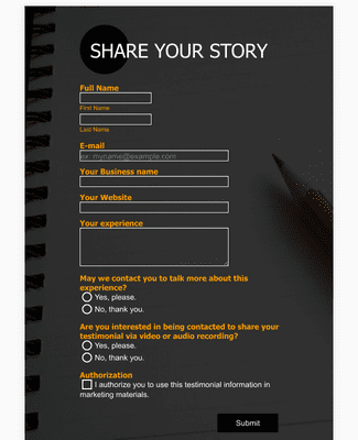 Responsive Share Your Story Form