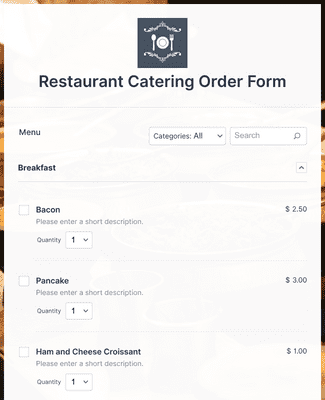 Restaurant Order Form Template | Jotform