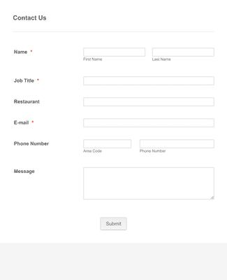 Restaurant Contact Form Template | Jotform