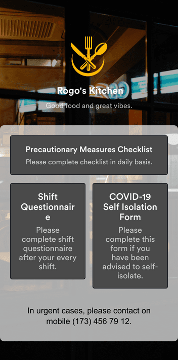 Restaurant Employee Screening App