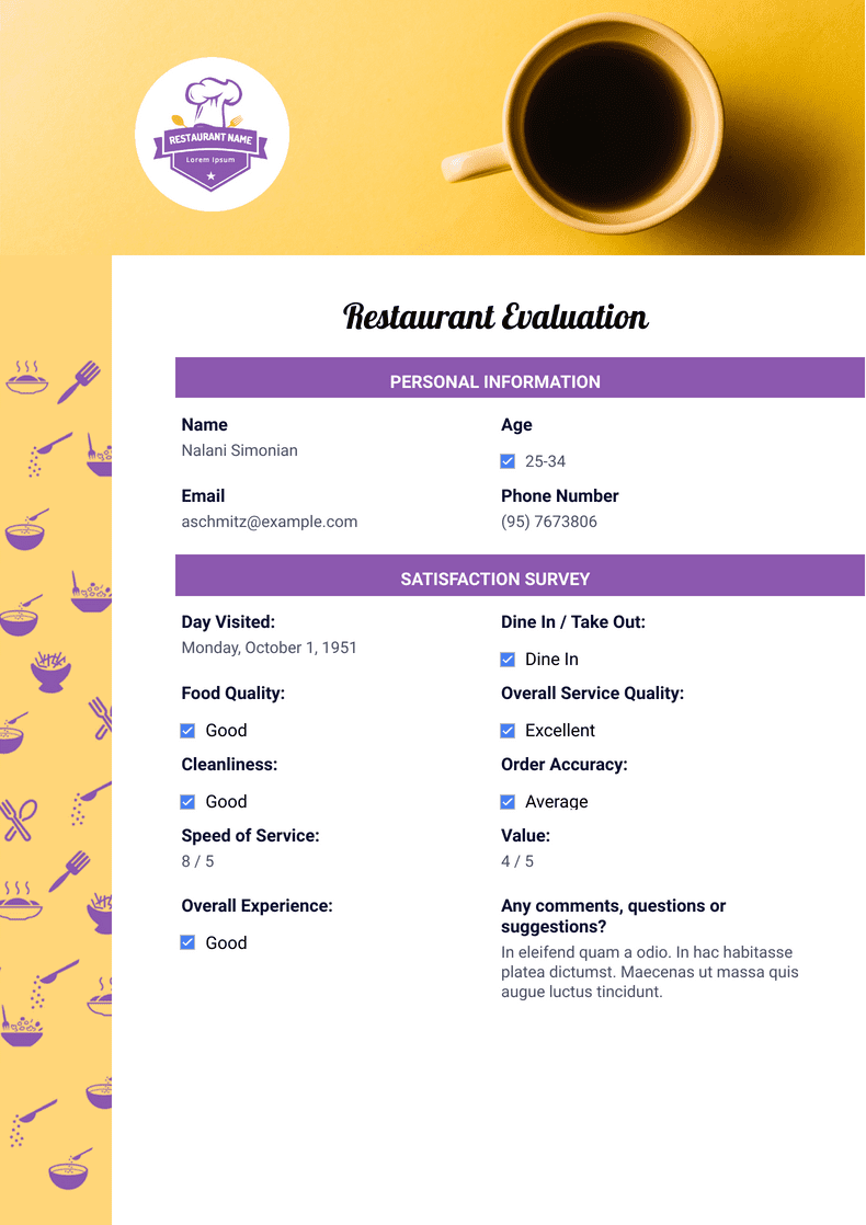 Restaurant Evaluation Template PDF Templates Jotform restaurant-evaluation-template-pdf-templates-jotform