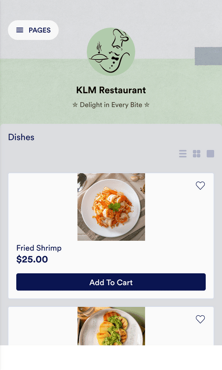 Template restaurant-menu-app