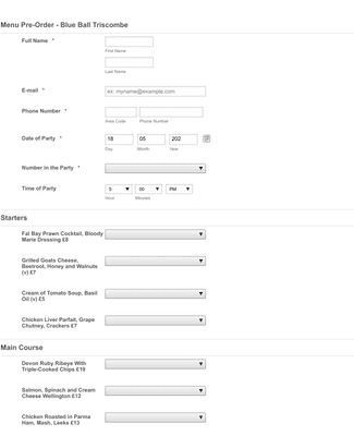 Restaurant Order Form Template | Jotform
