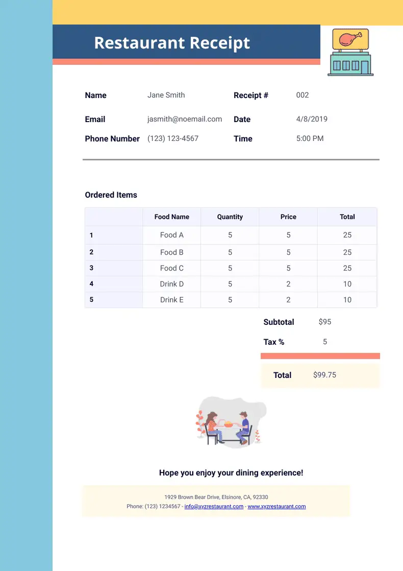 Deposit Receipt - PDF Templates | Jotform