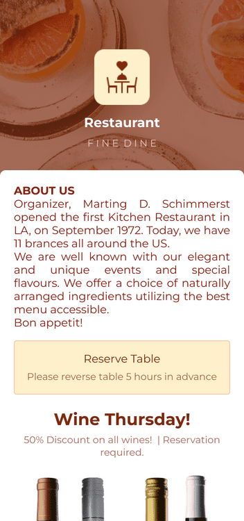 Restaurant Reservation Mobile App