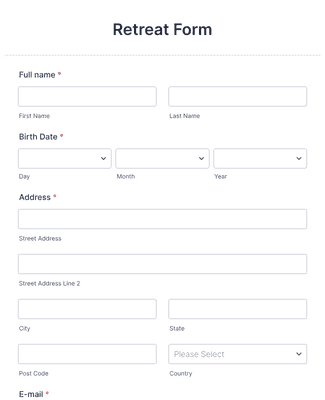 Retreat Form Template | Jotform