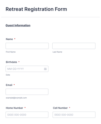 Retreat Registration Form Template | Jotform