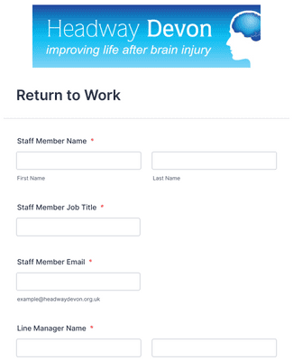 Form Templates: Return to Work