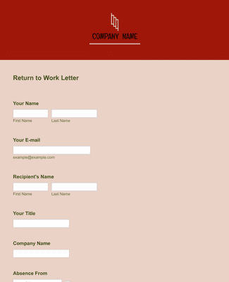 Return To Work Letter Form Template JotForm