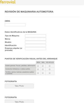 Form Templates: REVISIÓN MAQUINARIA AUTOMOTORA