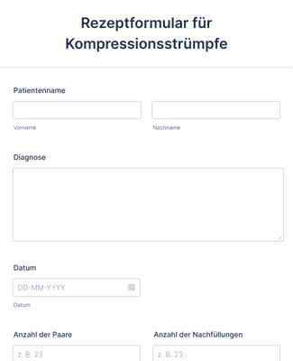 Form Templates: Rezeptformular Für Kompressionsstrümpfe