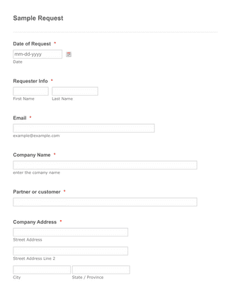 RFQ/Sample Request Form Template | Jotform