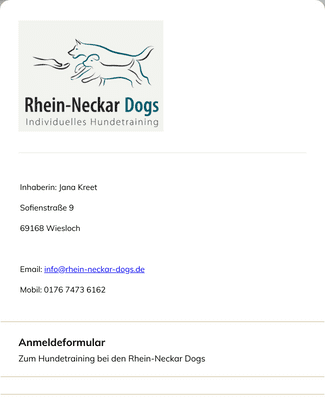 Form Templates: Rhein Neckar Dogs Anmeldeformular