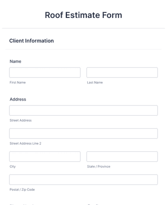 Roof Estimate Form Template | Jotform