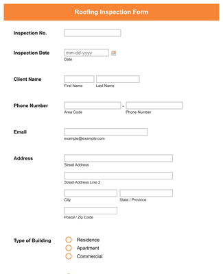 Form Templates: Roofing Inspection Form