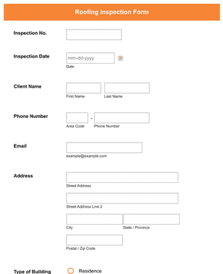 Roofing Inspection Form Template Jotform