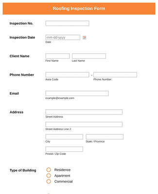 Roofing Inspection Form