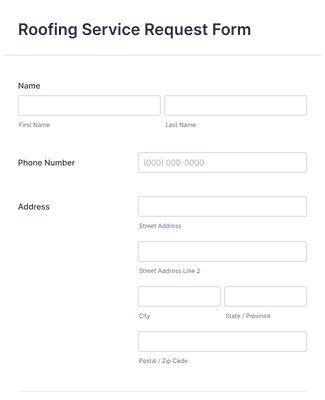 Roofing Service Request Form Template | Jotform