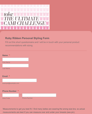 Ruby Ribbon Personal Styling Form Template | Jotform