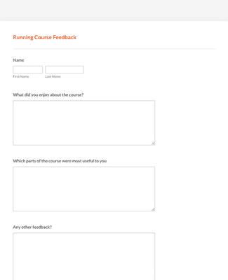 Form Templates: Running Course Feedback Form