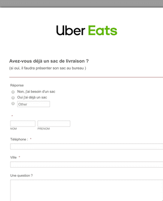 Form Templates: Sac Uber Eat