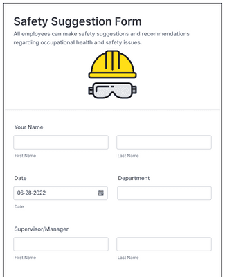 Form Templates: Safety Suggestion Form