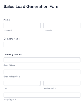 Sales Lead Generation Form Template | Jotform