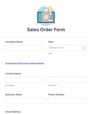Form Templates: Sales Order Form