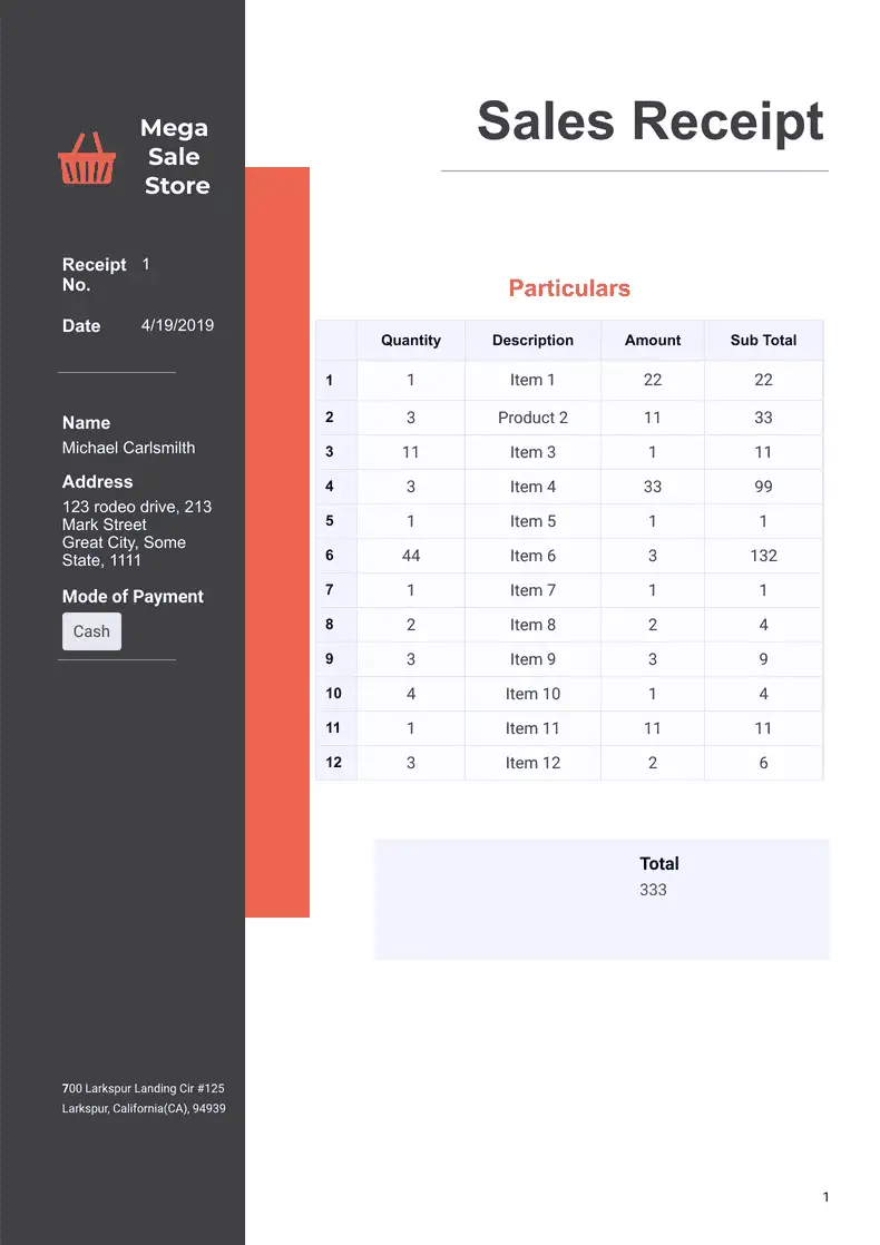 Deposit Receipt - PDF Templates | Jotform