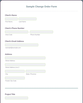 Form Templates: Sample Change Order Form