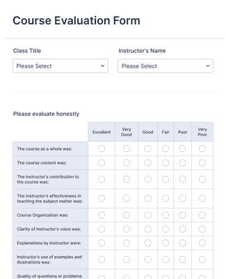 Sample Course Evaluation Form Template | Jotform