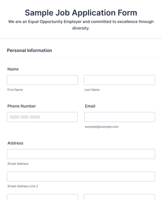 CV Application Form Template Jotform