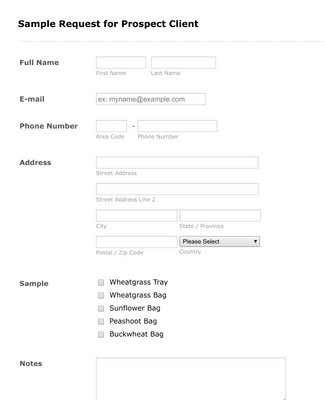 Form Templates: Sample Request for Prospect Client