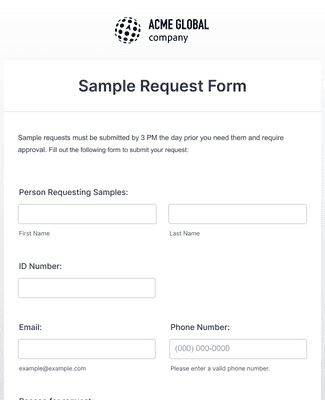 Sample Request Form