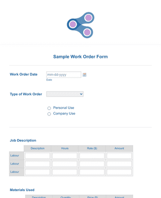 Sample Work Order Form Template | Jotform
