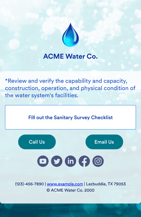 Sanitary Survey Checklist App
