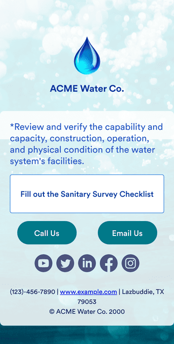 Sanitary Survey Checklist App