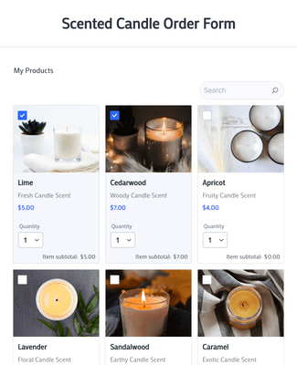 Scented Candle Order Form Template | Jotform