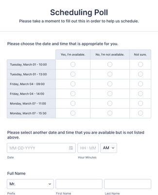 Form Templates: Scheduling Poll