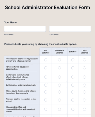 Form Templates: School Administrator Evaluation Form
