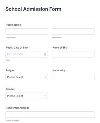 School Admission Form Template | Jotform