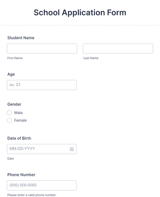 School Application Form Template | Jotform